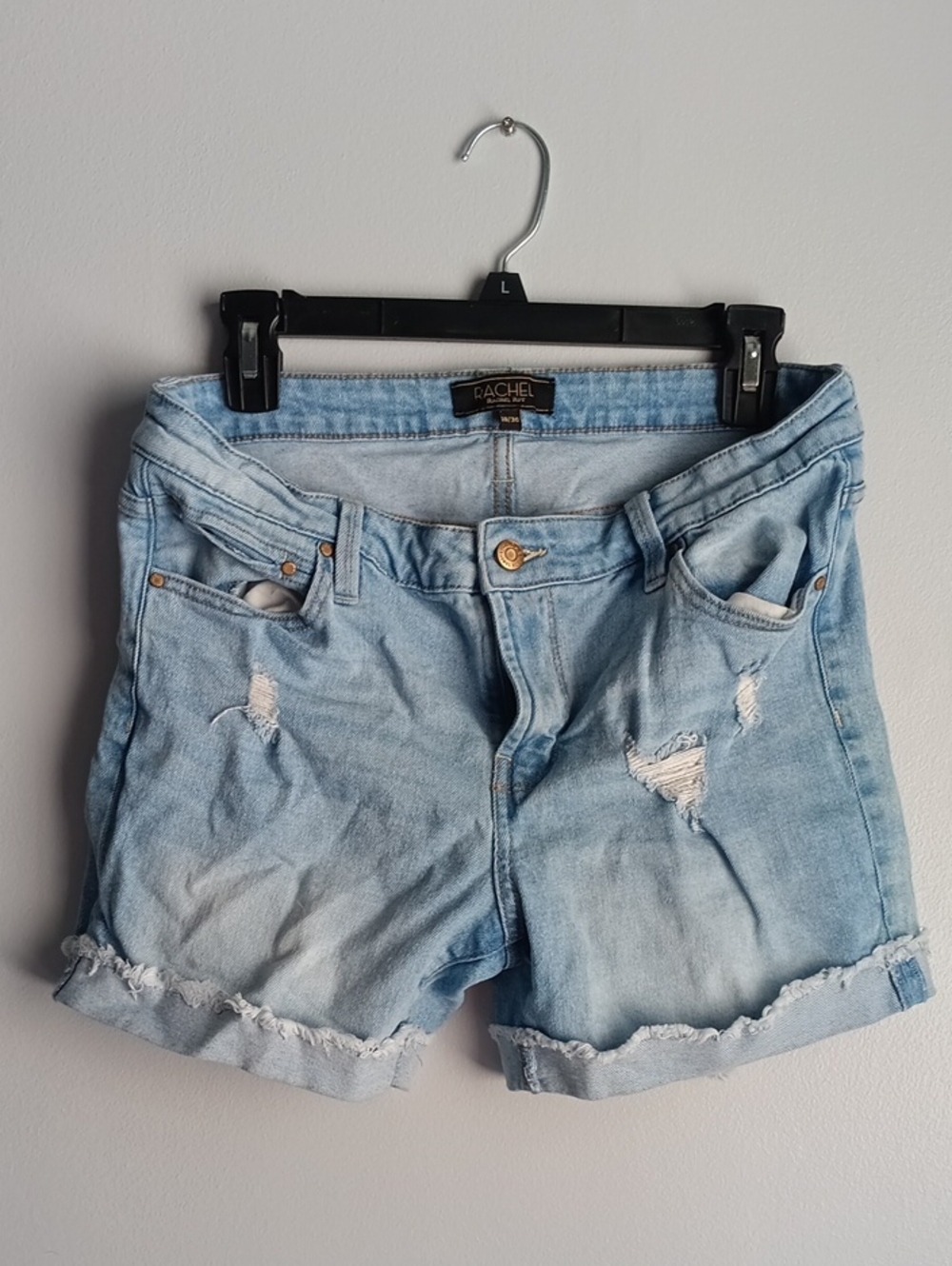 Rachel Roy Light Blue Distressed Denim Shorts - Women